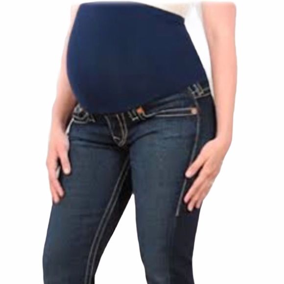 True Religion Full Panel Bootcut Maternity Jeans Blue Size 29 - Picture 2 of 9